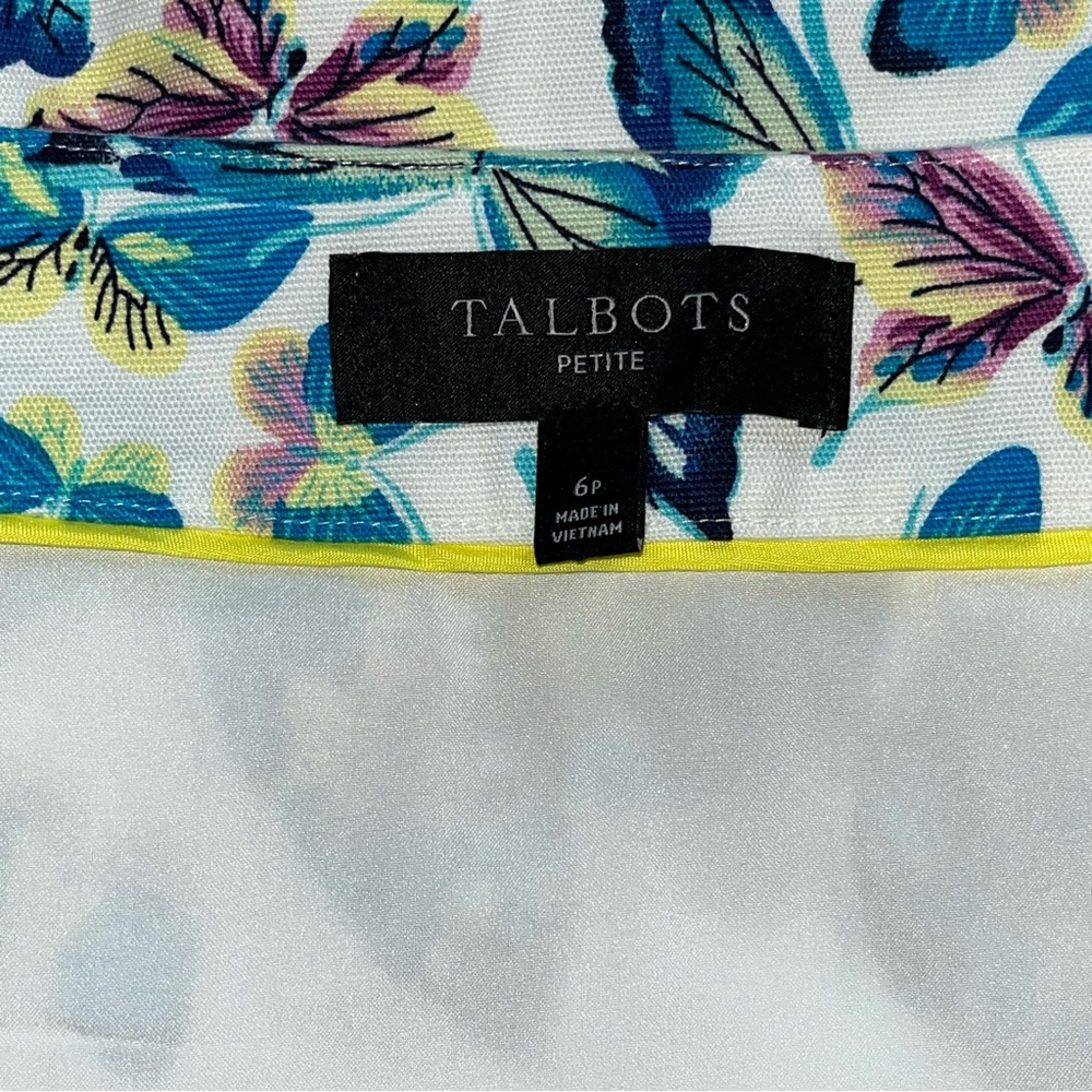 Talbots Butterfly Print Cotton Canvas Lined Skirt Size 6P, 6 Petite - Picture 8 of 11